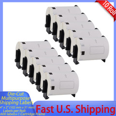 10Roll 4″x2″ Large White Paper Labels DK-1240 DK1240 for Brother,600 Labels/Roll