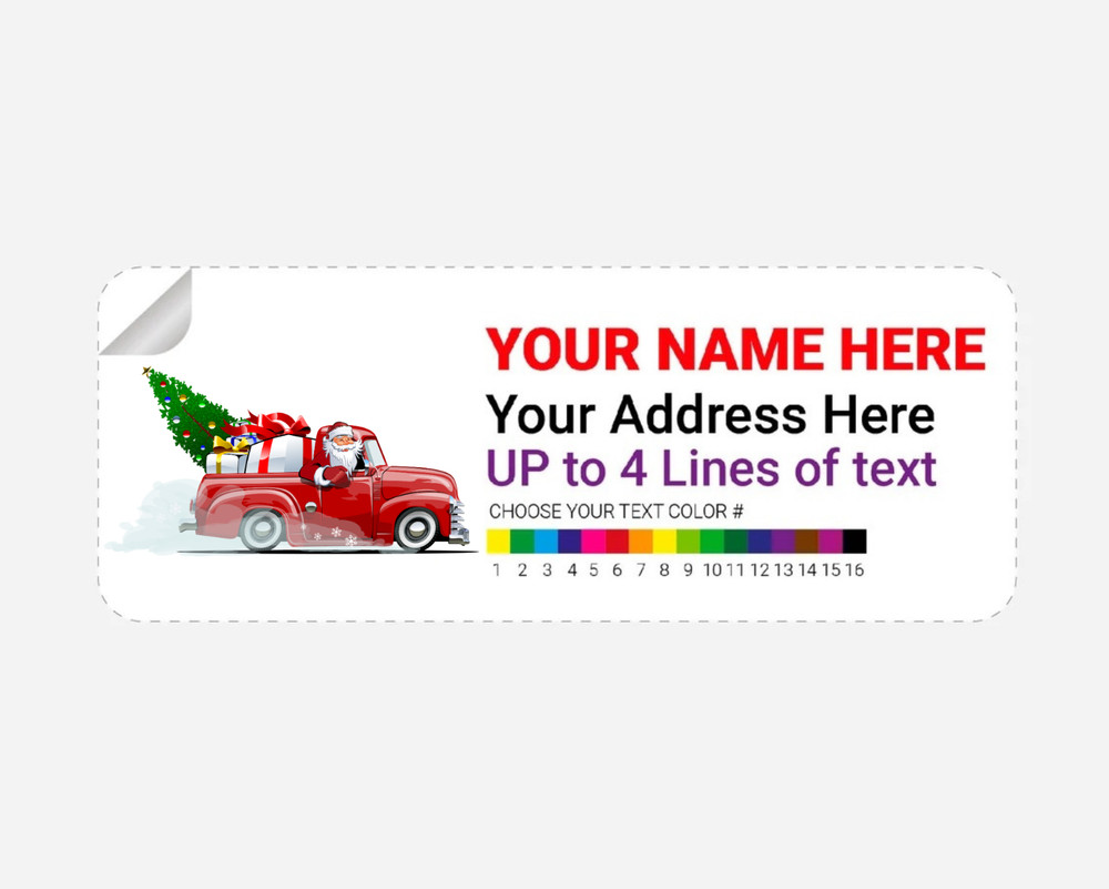 Personalized Christmas Delivery Pickup Theme Address Labels Sticker 2.625inx01in