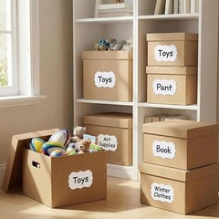 Etiquetas adhesivas de papel kraft blanco, etiquetas de regalo autoadhesivas