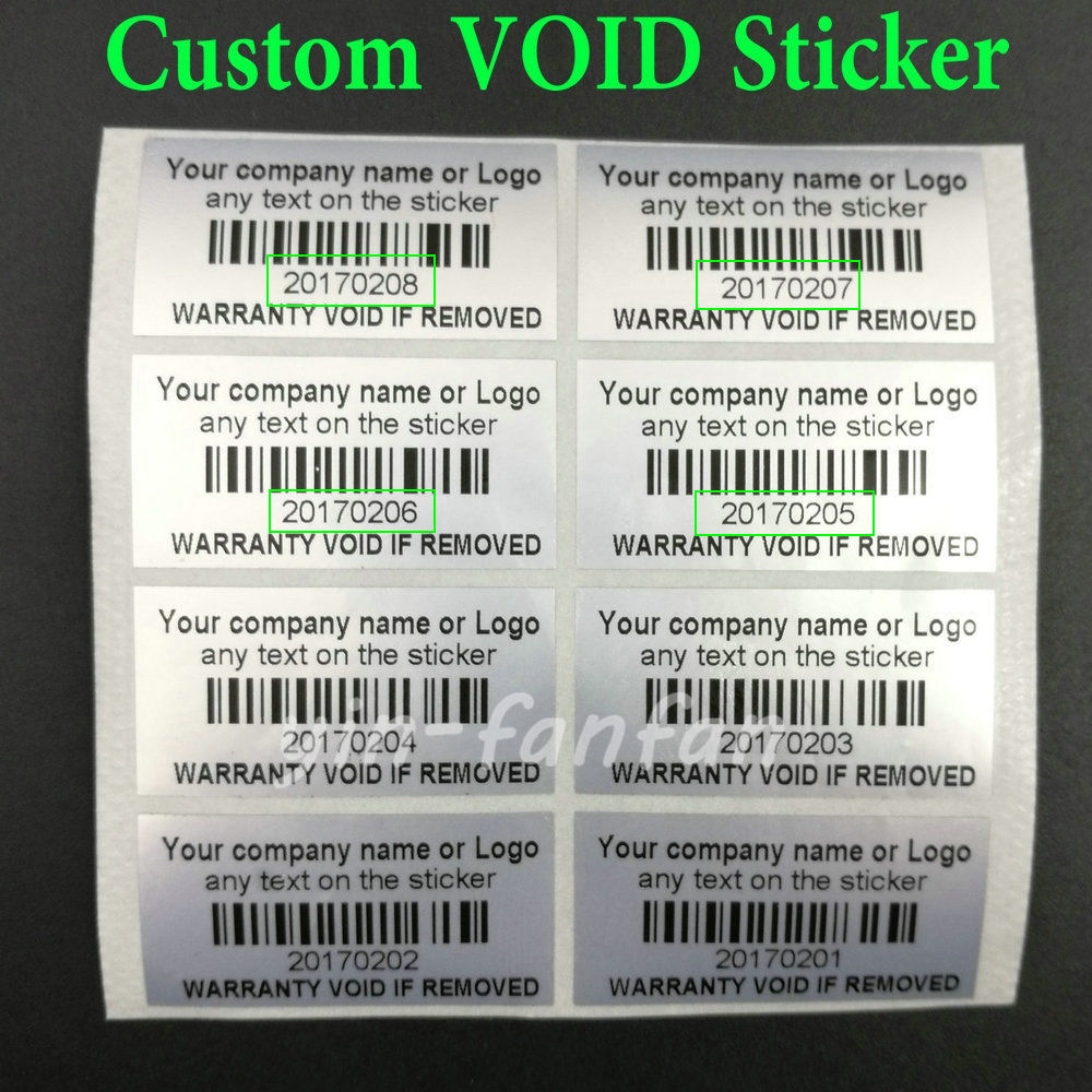 1000XCustom Printed Void Security Removed Tamper Evident Label Sticker Warranty