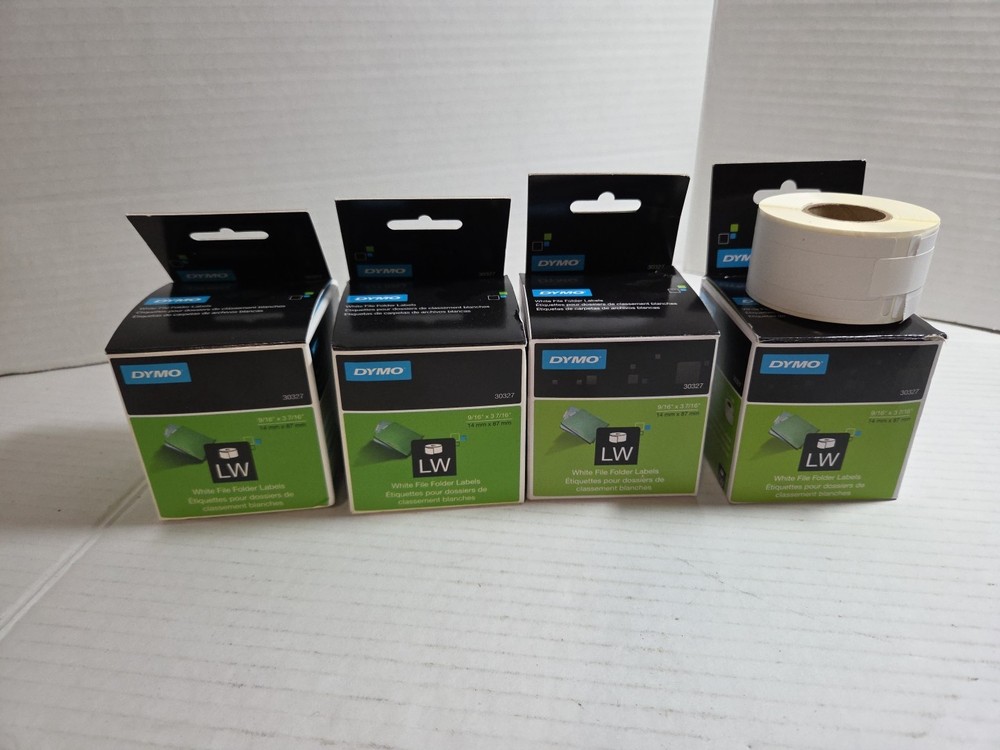 DYMO 30327 LabelWriter 1-UP File Folder Labels 9/16 x 3 7/16 White 130/Roll x 7