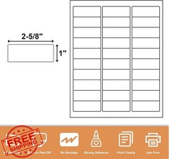 Tapsin Mailing Labels 1″ x 2-5/8″ 25 Sheets