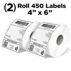 KELVO 4″ x 6″ Thermal Shipping Labels Roll 450 Labels Direct Thermal Adhesive
