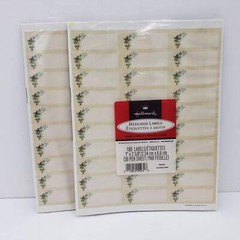 Hallmark Christmas Holiday Designed Paper Holly & Berries 100 Sheets 360 Labels