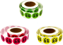 Honbay 1500PCS Discount Labels Adhesive 10 to 30 Percent off Stickers Tag round