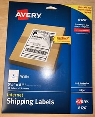 Avery 8126 Shipping Labels Inkjet Printers 50 Labels 25 Sheets Brand New Sealed