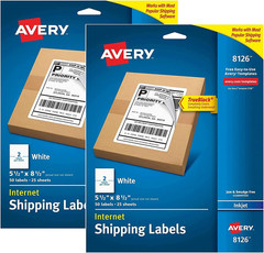 Shipping Labels W/ Trueblock Technology, Inkjet Printers, 5.5 X 8.5, White, 2/Sh
