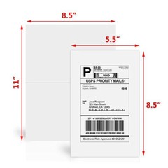 2000 8.5 x 5.5 Half Sheet Self Adhesive Shipping Labels for Laser&Inkjet Printer