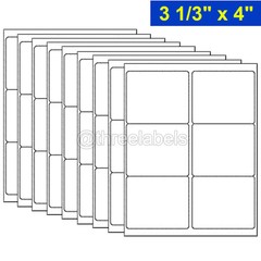 3-1/3″ x 4″ Address Shipping Laser Ink Blank Mailing Labels 6 Labels Per Sheet