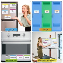 15-Pack 4″x6″ Magnetic Dry Erase Labels – Large Reusable Whiteboard Sheets fo…
