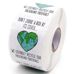 1.5 Inch Don’t Judge a by Its Cover Sticker, Thank You Sticker, Reused , Recy…