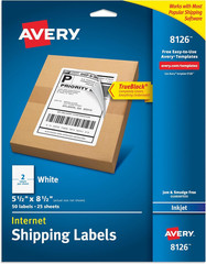 Half-Sheet Printable Shipping Labels, 5.5″ X 8.5″ Customizable Stickers, White,
