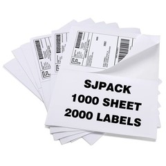 2000 Labels 8.5×5.5 Half Sheet Laser/Ink Jet Shipping Labels Mailing Blank La…