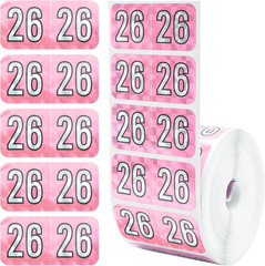 500 Pcs 2026 Year Stickers, 3/4X1-1/2 Inch 2026 File Folder Stickers, 2026 Pink