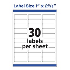 1″ x 2-5/8″, Paper, Matte White, Laser, Sure Feed, 750 Labels (5260)