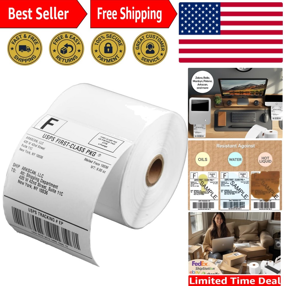 450 Count 4×6 Shipping Labels for USPS, UPS, FedEx – Compatible with Zebra