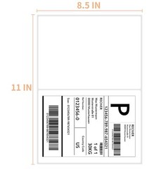 Shipping Labels with Rounded Corner, 8.27 x 5.32 Inches Half Sheet Self Adhes…