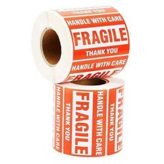 Fragile Stickers 1000 2×3″ Handle with Care Thank You Warning Label 500 Per Roll