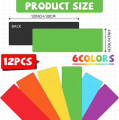 12 Pcs Large Magnetic Dry Erase Labels for Classroom, 12 x 4 Inch Rectangle Magn