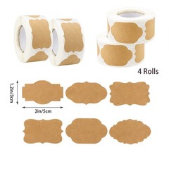 1200 PCS 1.2″ x 2″ Jar Name Labels, Natural Brown Kraft Paper Sticker Labels,…