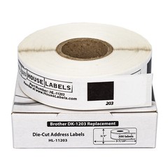 Non-OEM Fits BROTHER DK-1203 Labels (2/3″ x 3-7/16″) – (100) Rolls of 300