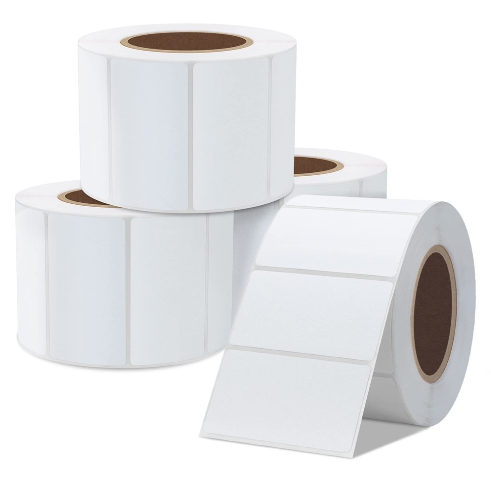 2.25×1.25″ Thermal Labels for Rollo & Zebra Printers, 4 Rolls, White