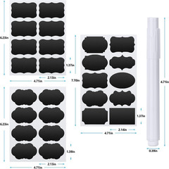 Chalkboard Labels – 180Pcs Waterproof Reusable Blackboard Stickers with 2 Free E