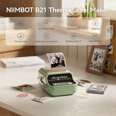 NIIMBOT B21 Pro Portable Label Printer, Bluetooth, 300DPI, Green