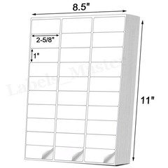 Premium 1″ x 2 5/8″ Address Shipping Labels Adhesive 30 UP for Laser & Inkjet US