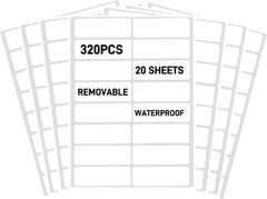 320PCS Removable Waterproof Labels 0.62X2.35 Inch for Bottles Jars Food Storage