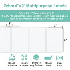 1-6 Rolls Thermal Labels 4″x2″ UPC Barcodes Address Shipping Labels For Zebra