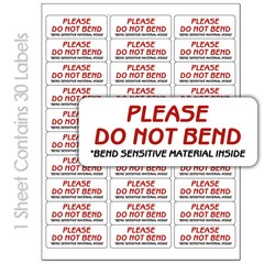 PLEASE DO NOT BEND / 30 PER SHEET CUSTOM PRINTED SHIPPING LABELS STICKERS