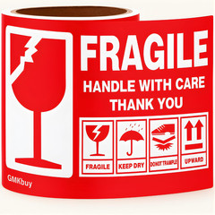 4 X 6 Inch – 100 Large Fragile Stickers for Shipping & Moving – Easy Tear