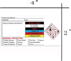 Chemical Identifying and Marking Sticker Christmas SDS 2×4 inch, Multicolored
