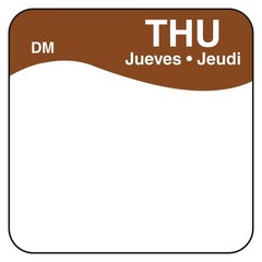 500 PCS DayMark Day Of The Week 1×1 Inch Dissolvable Label Thursday THU Roll