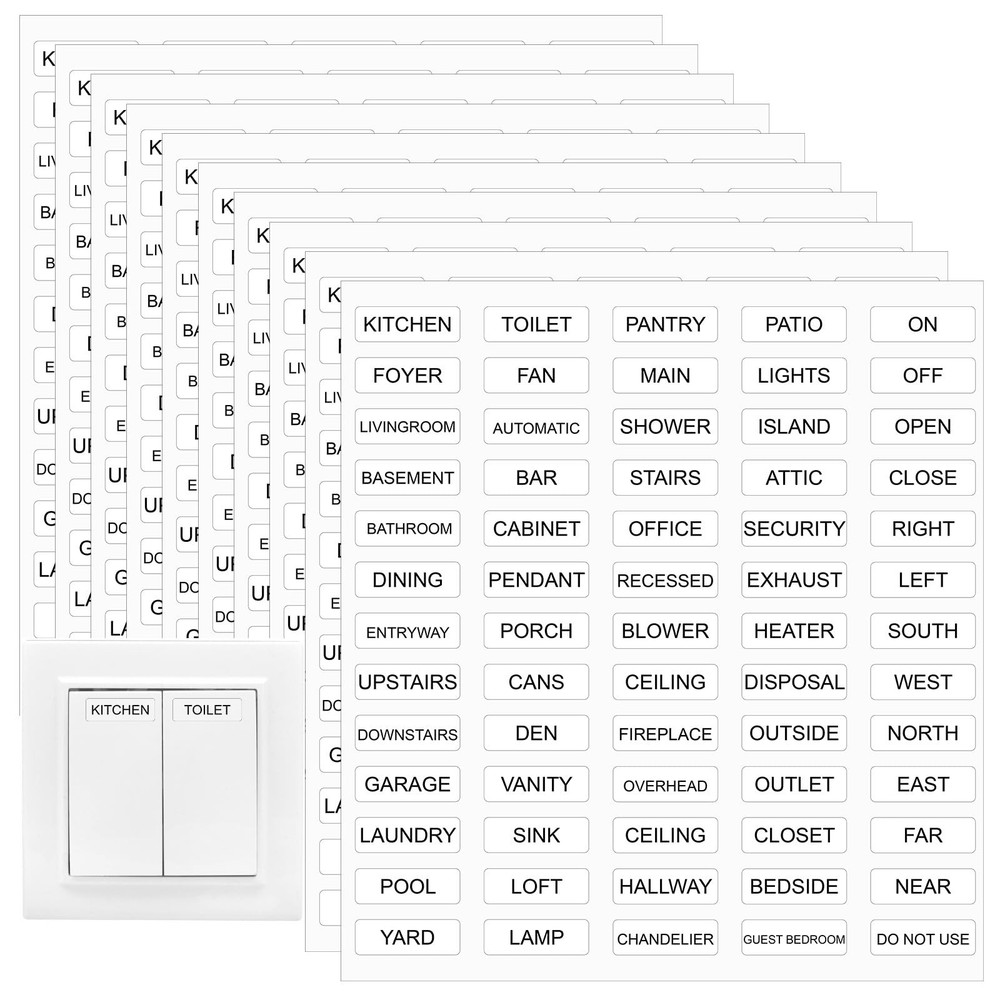 650PCS Light Switch Labels Stickers Transparent Waterproof Electrical Switch
