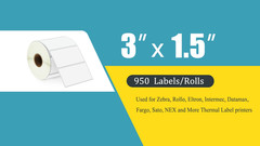 3″ x 1.5″ Barcode Shipping & Address Labels – Compatible with Zebra/Rollo Printe