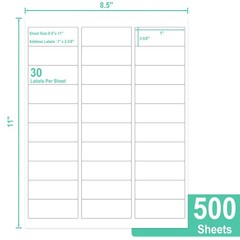 1″ x 2-5/8″ Printable Address Labels – 15000 Blank Labels, Strong Adhesive, Easy