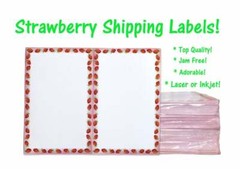 Strawberry Theme Shipping Labels – Top Quality, Jam Free, 2 Labels Per Sheet