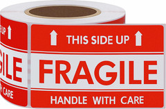 Hybsk This Side up Fragile Stickers 2X3 Inch Handle with Care Shiping and Packin