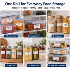 1200 Removable Freezer Labels 1X2 Inch Waterproof, Oil & Tear Resistant Blank Fo