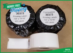 Dymo(R) Compatible 30373 Rolls Multipurpose Pricing Labels White Rat Tail Style