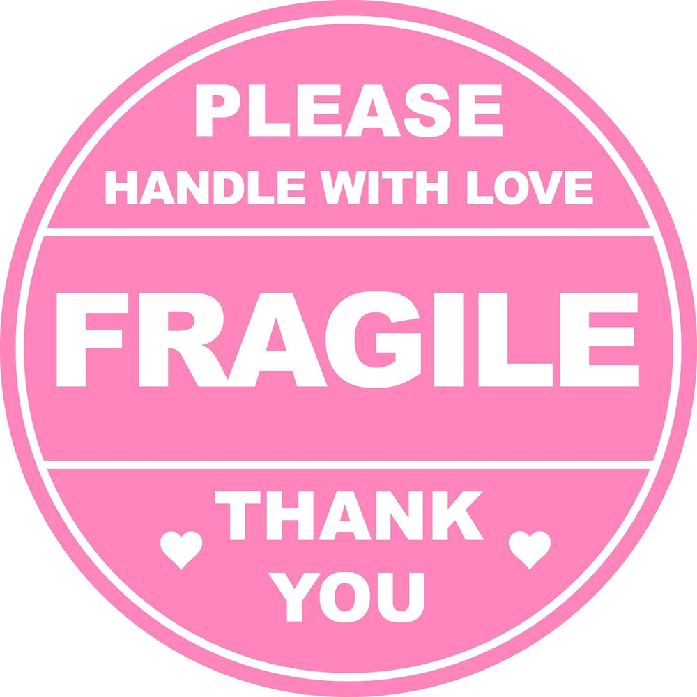 2 Inch 150PCS Pink Fragile Handle with Love Labels Stickers Shipping Mailing