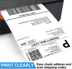 4X6 Thermal Labels Compatible with DYMO 4XL Labelwriter 1744907, 2 Rol