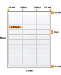 50 Sheets 1500 Labels FBA 1 x 2 5/8 Address Mailing Labels 30 UP 1 x 2.625
