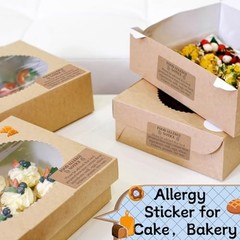 600 Count Food Allergy Warning Labels 1×2” Self-Adhesive Stickers for Kitchen S