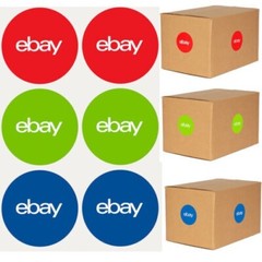 100 Pcs 3″ EBay Sticker 3 Colors Labels Carton Tags