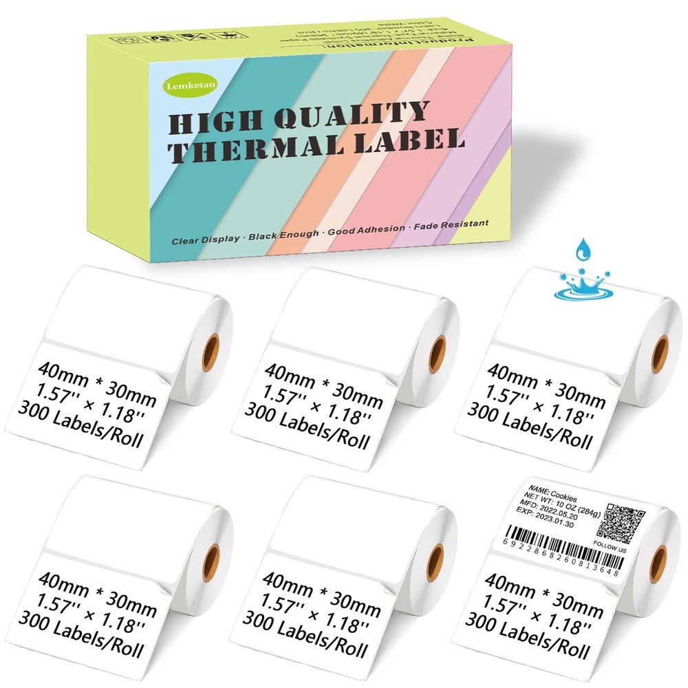 Thermal Labels for Supvan T50M , Phomemo M110, Label Maker Tape Refill, Weath…