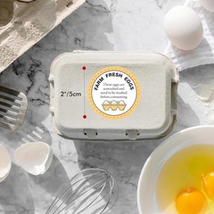 Farm Fresh Eggs Labels, 2 Inch Round Egg Stickers Self Adhesive Egg Packaging…