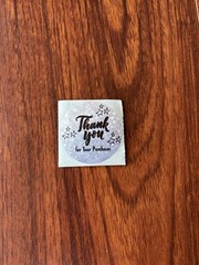 Silver Sparkle 2 inch Thank You Stickers 50pc